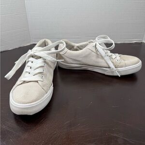 Tommy Hilfiger Cream Sneakers Classic Low Top sz:6.5M Skater Punk Y2K Citycore